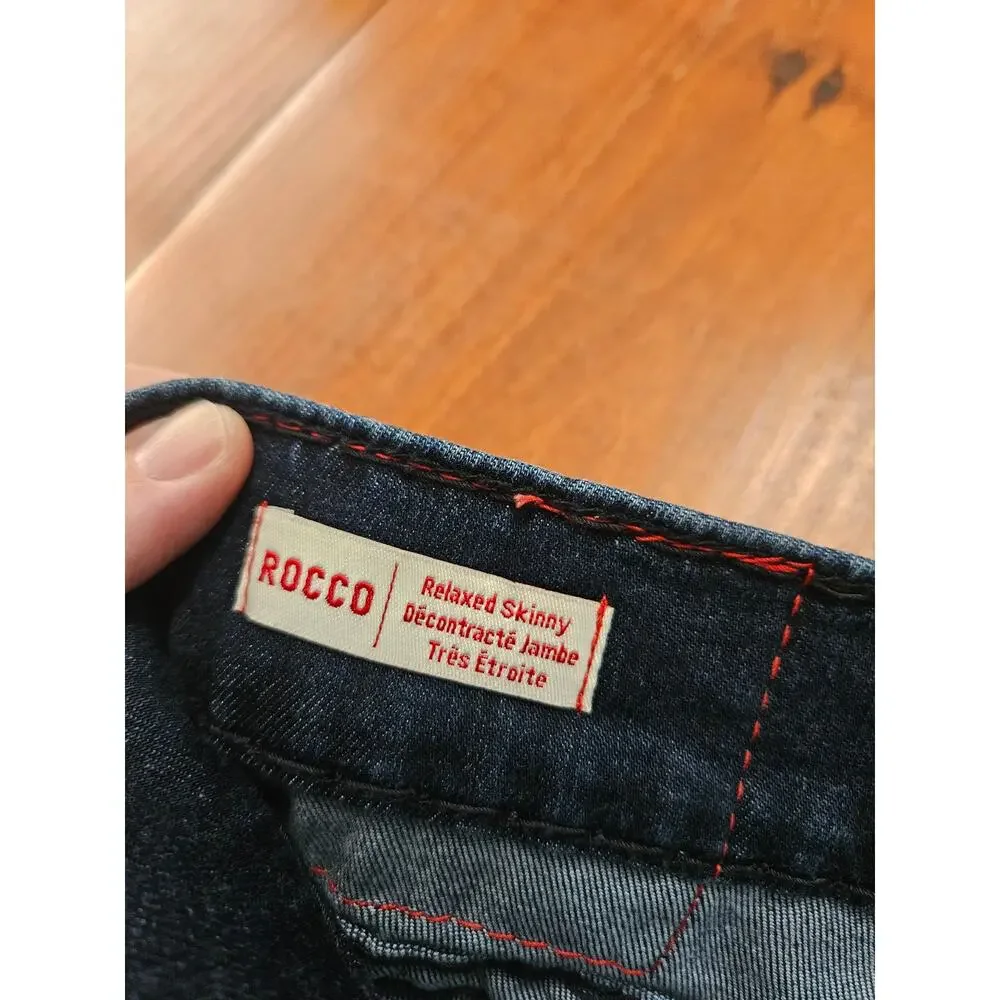 True Religion Rocco Relaxed Skinny Jeans Mens 44 Dark Wash Stretch Denim
